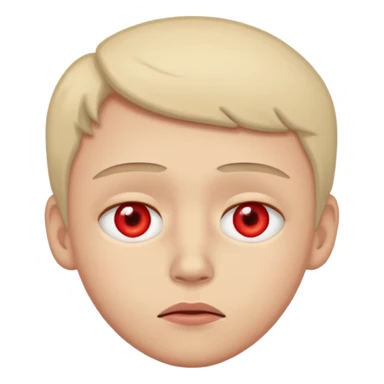 An emoji with red eyes  with tired face! sticker