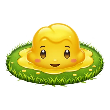Yellow puddle on grass sticker