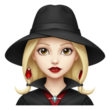 blonde vampire woman with hat sticker