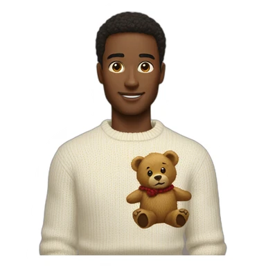 man with a ralph lauren bear sweater sticker