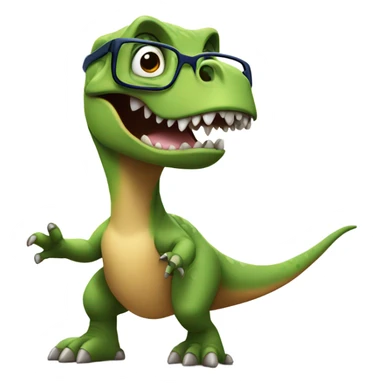 dinosaur with glasses dancing  sticker