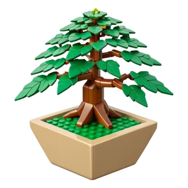 Lego small bonsai pot trident maple with triangular angular faceted asymmetrical original shaped body  sticker