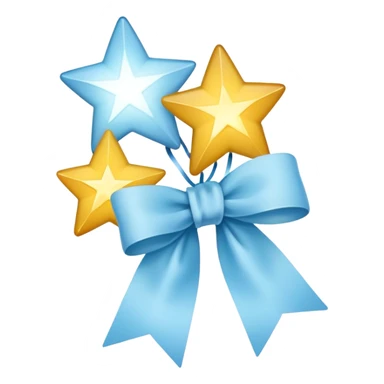 3 stars like this ✨ but white with tiny light blue bow sticker
