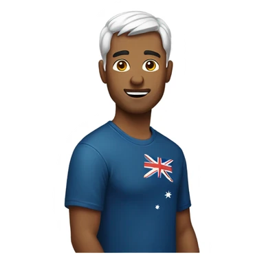 Man wearing an Australian T-shirt sticker