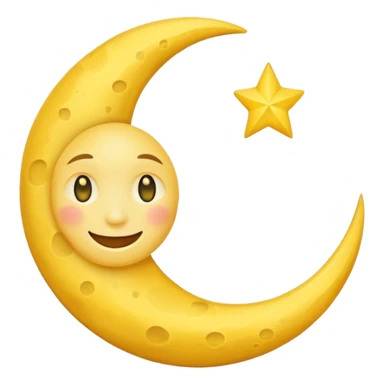 A smiling moon emoji. sticker