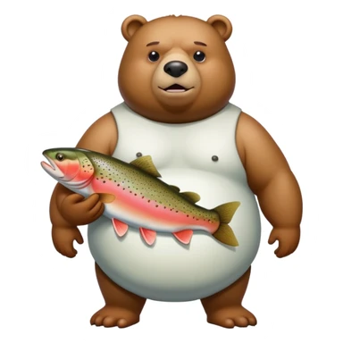 trota with bear arms and overweight human body sticker