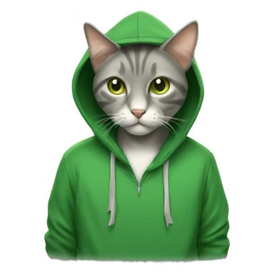 Fray cat with a green hoodie sticker