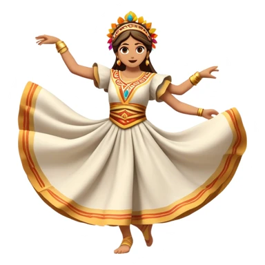 Cinematic Realistic Sirtaki Dance Emoji, depicted as a vibrant traditional Greek dance scene with flowing movements and expressive costumes, rendered with dynamic textures and warm festive lighting that captures its cultural exuberance. sticker