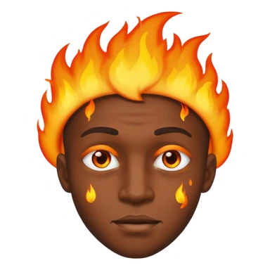 Black man with fire coming out of eyes  sticker