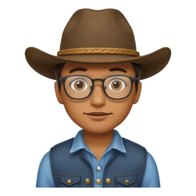 cowboy with glasses  sticker