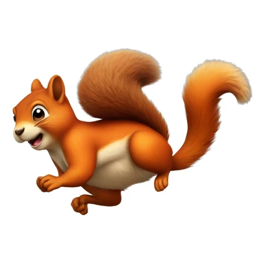 jumping orange burnt squirrel sticker