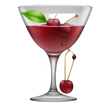 coupe glass cocktail with a cherry and bow sticker