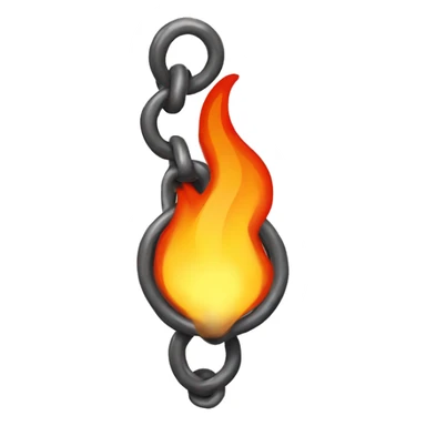 a chain that holds the flame of a fire on a leash sticker