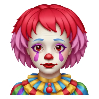 Clown with sad face sticker