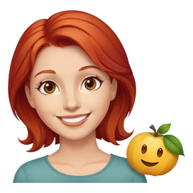 Wiman log red hair brown eyes smiling  sticker