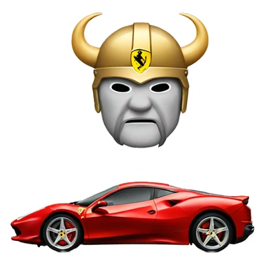 Ferrari with a viking logo on it sticker