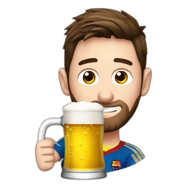 Messi dring a beer sticker