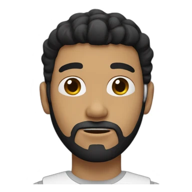 Black flat hair and goatee and whith skin and black eyes  sticker