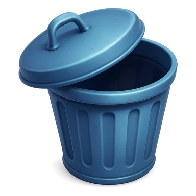 Draw a Pixar-style trash can. The view should be at an angle, as in the reference. Do not use the face, eye, and mouth. sticker