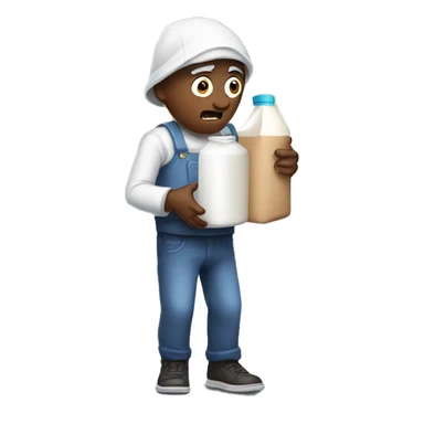 Scared man holding milk carton sticker