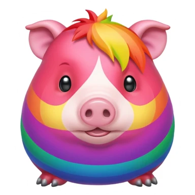 rainbow colored gunea pig sticker