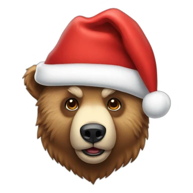 Bear with santa hat sticker