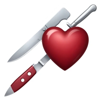 dark red heart with knife sticker