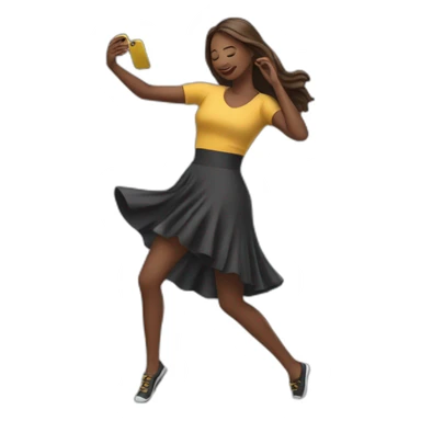 woman dancing in front of her phone sticker