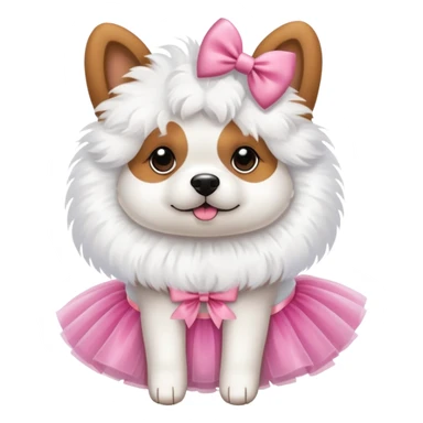 Dog with a bow and tutu sticker