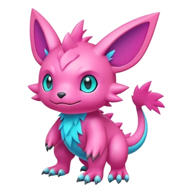 lush pastel-bright-vibrant warm-colored modern colorful neon-colored Fakémon-Digimon-Fionbri-Trico-creature (full body) sticker