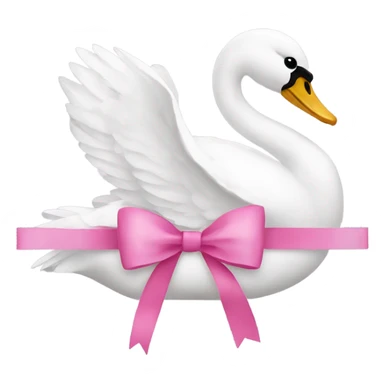 Swan with pink bow sticker
