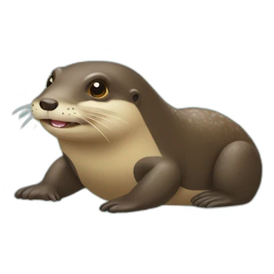 Loutre mange tortue sticker