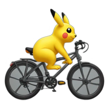 pickachu sur un velo a l'envers sticker