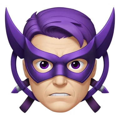 hawkeye marvel superhero with iconic purple mask headshot sticker