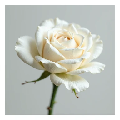realistic white rose, petals fluttering, transparent background, animated gif sticker