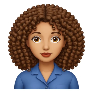 Chica Morena pelo rulo sticker