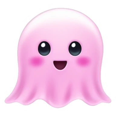 Cute pink ghost hearts sticker