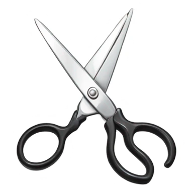Detailed scissors, glossy handle and shiny blade sticker