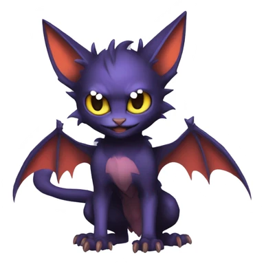 Cool Cute Edgy Bat-Cat-Noivern-Noibat-Litten-Pokémon-Fakémon-hybrid sticker