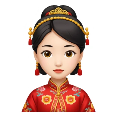 Asian girl wearing traditional Chinese clothes sticker