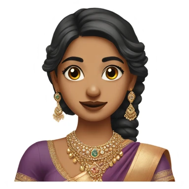 A desi girl wearing an ethereal sari and a nose ring and a lot of jewellery  sticker