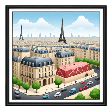  paris art gallery SPAM meat city landscape  sticker