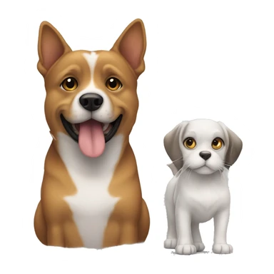 Chien avec un chat sticker