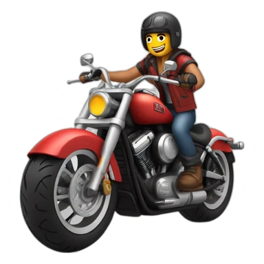 Skin biker on red harley sticker