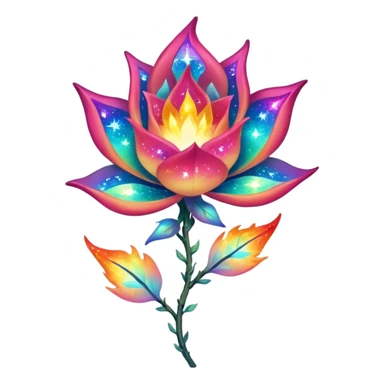 Elemental Forty Fiery Sparky Fierce Colorful Gradient Sparkly Nebular Starry Flaming Viney Rosey Rosy Vinal Dusky Aurorus-Amaura-Auroras-Pokémon-Fakémon-creature sticker