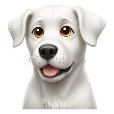 White dog shrugging sticker