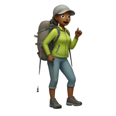 Woman hiking sticker