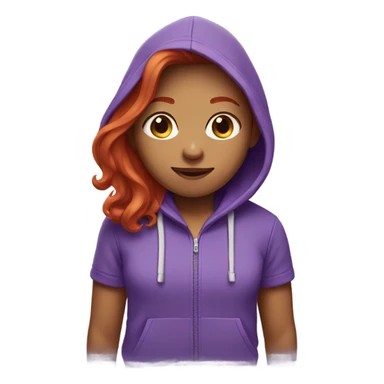 Girl with red hair and a purple hoodie sticker