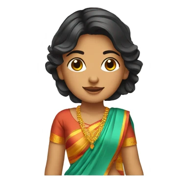Girl wearing Bengali saree sticker