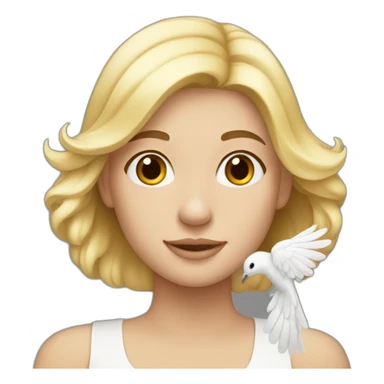 Blonde girl with dove on her shoulder  sticker